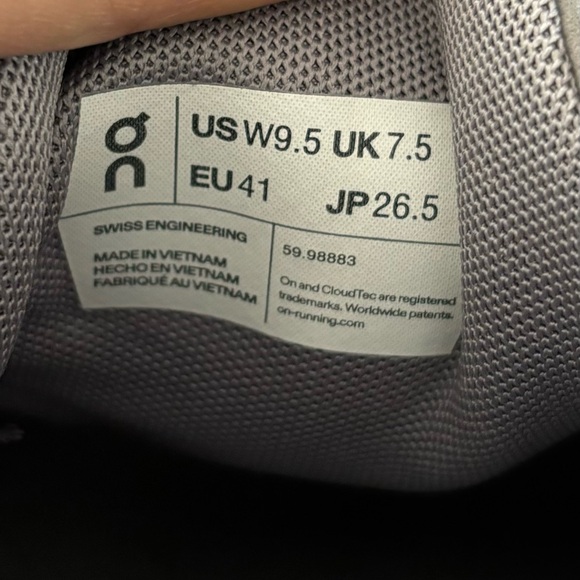 Women’s On Cloud size 9.5 (Zinc/Shell) - Picture 3 of 6